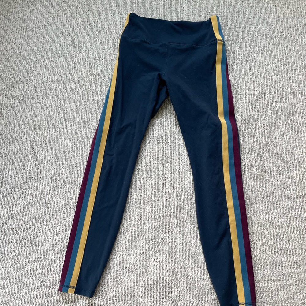 Spiritual Gangster Navy Striped Leggings